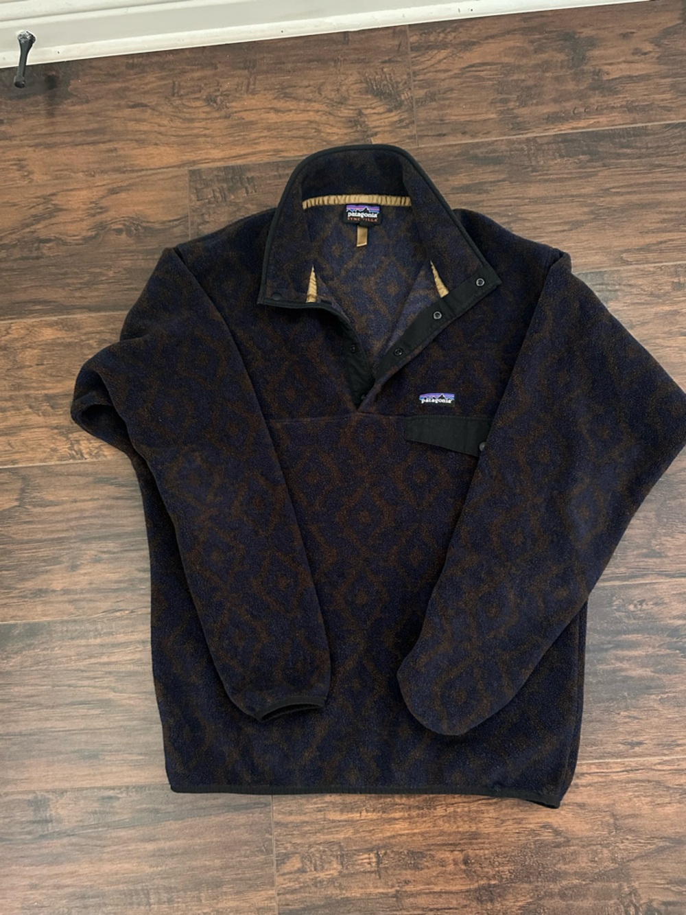 Patagonia Men's Brown and Black Patterned Jacket